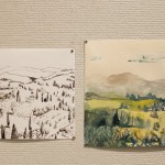 Laura Ukkonen: piirustuksia sarjasta Matka / Journey, 2013, Tussi ja akvarelli paperille / Ink and aquarelle on paper